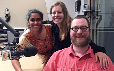NPR's Meghna Chakrabarti, Robin Berghaus and Will Lautzenheiser. Photo by Alison Bruzek
