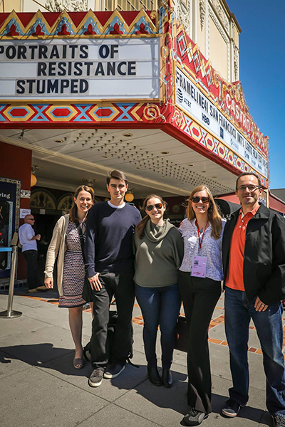 Our team and friends at the Frameline Film Festival. Kara McCarthy, Kevin Comer, Emma Brady, Robin Berghaus and Bryan Davies. Photo by Jim Norrena